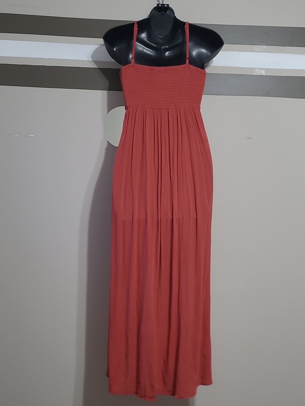 Streetwear Society Rust Crochet-Bodice High-Low Rayon,/Cotton Maxi Dress Sz SM - Picture 6 of 14